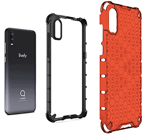 Case for Jitterbug Smart3 Phone, Nakedcellphone [Honeycomb Hybrid Series] Dual-Layer Cover [Anti-Shock] for Jitterbug Smart 3 (2021) for Seniors (aka Lively Smart) - Vibrant Ruby Red