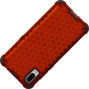 Case for Jitterbug Smart3 Phone, Nakedcellphone [Honeycomb Hybrid Series] Dual-Layer Cover [Anti-Shock] for Jitterbug Smart 3 (2021) for Seniors (aka Lively Smart) - Vibrant Ruby Red