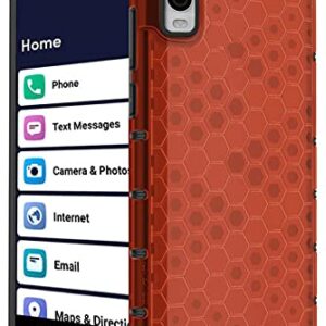Case for Jitterbug Smart3 Phone, Nakedcellphone [Honeycomb Hybrid Series] Dual-Layer Cover [Anti-Shock] for Jitterbug Smart 3 (2021) for Seniors (aka Lively Smart) - Vibrant Ruby Red