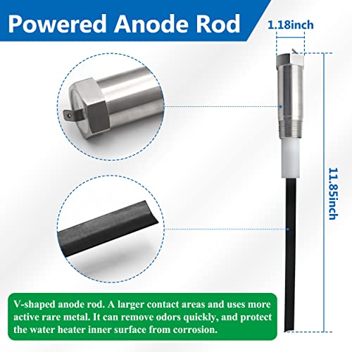 Anode Rod for 40-89 Gallon Tank Water Heater with Power Supply