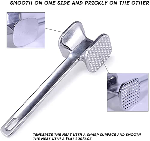 Meat Tenderizer Tool,Stainless Steel Dual-Sided Heavy Duty Meat Pounder,Use Pounding Beef,Steak,Chicken,Pork