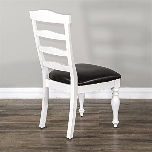 Sunny Designs Carriage House 41" Ladderback Chair with Cushion Seat in White