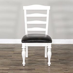 Sunny Designs Carriage House 41" Ladderback Chair with Cushion Seat in White