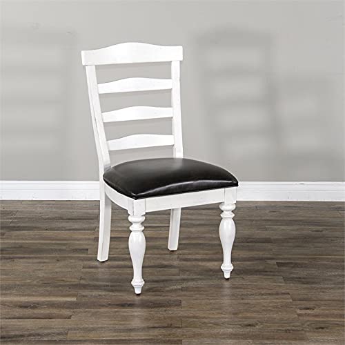 Sunny Designs Carriage House 41" Ladderback Chair with Cushion Seat in White