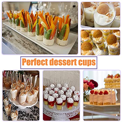 Jnnzzggu 50Pcs Mini Dessert Cups,2.5Oz Clear Plastic Parfait Appetizer Cup,Slanted Round Cup For Desserts,Appetizers,Ice Cream
