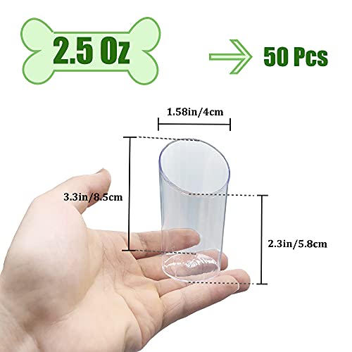 Jnnzzggu 50Pcs Mini Dessert Cups,2.5Oz Clear Plastic Parfait Appetizer Cup,Slanted Round Cup For Desserts,Appetizers,Ice Cream