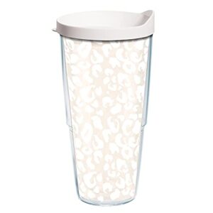 tervis made in usa double walled leopard frost animal print insulated tumbler cup keeps drinks cold & hot, 24oz, classic