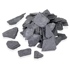 lsp - products 2lb natural slate stone rocks - unique in size and shape - mix of stones 1-3 inches - for aquascaping, fairy gardens, aquariums and terrariums, wargaming or bonsai