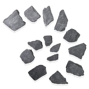 LSP - Products 2lb Natural Slate Stone Rocks - Unique in Size and Shape - Mix of Stones 1-3 inches - for Aquascaping, Fairy Gardens, Aquariums and Terrariums, Wargaming or Bonsai