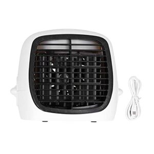 Portable Air Conditioner, 2 in 1 USB Charging Desktop Air Cooler for Dormitory, Home, Office, Room, Camping Car, White