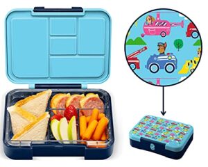 simple modern bento lunch box for kids adult | bpa-free leakproof lunch container for girls, boys, toddlers with 5 compartments | porter collection | 30oz paw patrol: adventures