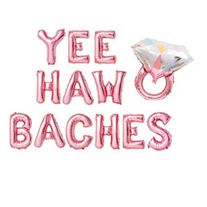 rose gold yee haw baches balloons banner , yeehaw baches bachelorette party decor,bachelorette engagement party decoration。