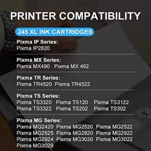 FAcms Remanufactured 245XL 246XL Combo Pack Ink Cartridge Replacement for Canon Pg-245Xl Cl-246Xl PG-243 CL-244 to use with Pixma MX492 MX490 MG2522 MG2520 MG2420 MG2920 MG2922 MG3022 MG3029 (4-Pack)