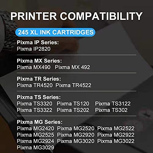 FAcms Remanufactured 245XL 246XL Combo Pack Ink Cartridge Replacement for Canon Pg-245Xl Cl-246Xl PG-243 CL-244 to use with Pixma MX492 MX490 MG2522 MG2520 MG2420 MG2920 MG2922 MG3022 MG3029 (4-Pack)