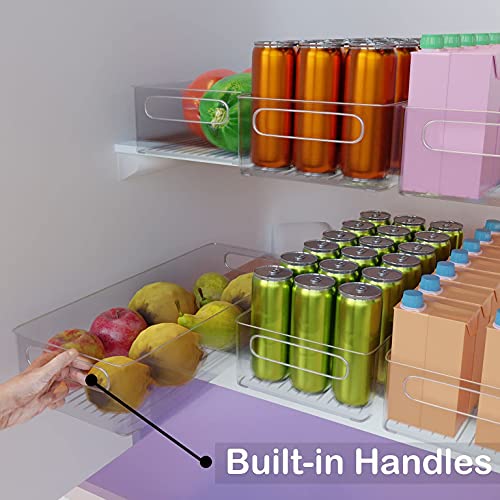 Bahoki Essentials Kitchen Pantry Bin - Clear Plastic Storage for Freezer and Refrigerator - Kitchen Organizer for Snack, Drink, Fruit and Vegetable - Multifunctional Stackable Home Bins