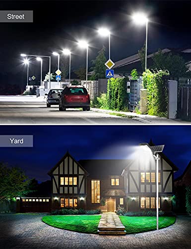 HYPERAZA Solar Street Light, 800W Solar Flood Light Outdoor Motion Sensor Dusk to Dawn Solar Light with Remote Control IP66 Waterproof for Parking Lot, Stadium, Garden (Bright White)