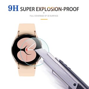 Suoman 4-Pack for Galaxy Watch 5 40mm Screen Protector/Galaxy Watch 4 40mm Screen Protector, Tempered Glass Protector for Samsung Galaxy Watch 4/5 (40mm) Smartwatch