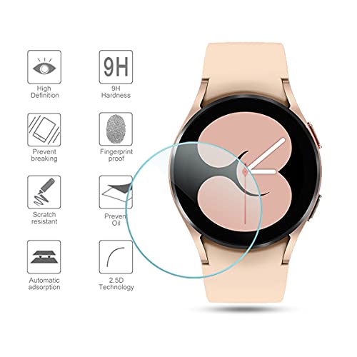 Suoman 4-Pack for Galaxy Watch 5 40mm Screen Protector/Galaxy Watch 4 40mm Screen Protector, Tempered Glass Protector for Samsung Galaxy Watch 4/5 (40mm) Smartwatch