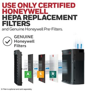 Honeywell PowerPlus HEPA Air Purifier, Allergen Reducer for Medium/Large Rooms (200 sq. ft.) Black - Wildfire/Smoke, Pollen, Pet Dander & Dust Air Purifier, HPA3100