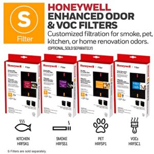 Honeywell PowerPlus HEPA Air Purifier, Allergen Reducer for Medium/Large Rooms (200 sq. ft.) Black - Wildfire/Smoke, Pollen, Pet Dander & Dust Air Purifier, HPA3100