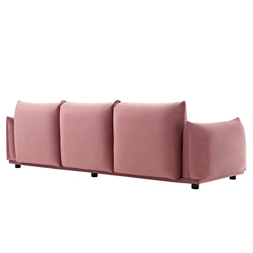 Modway Copious Performance Velvet Sofa in Dusty Rose