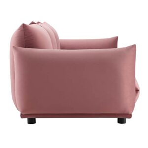 Modway Copious Performance Velvet Sofa in Dusty Rose