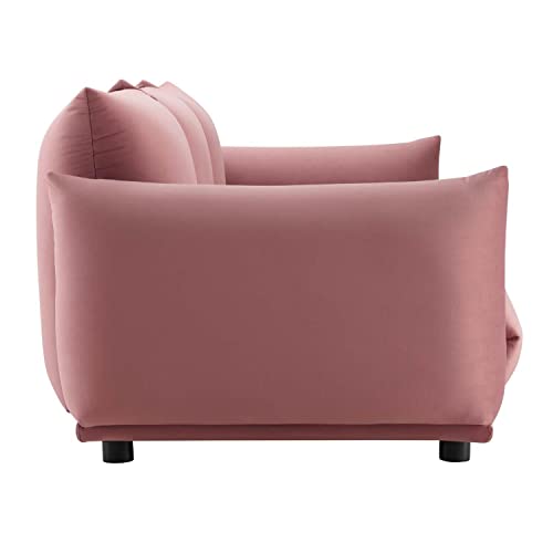 Modway Copious Performance Velvet Sofa in Dusty Rose