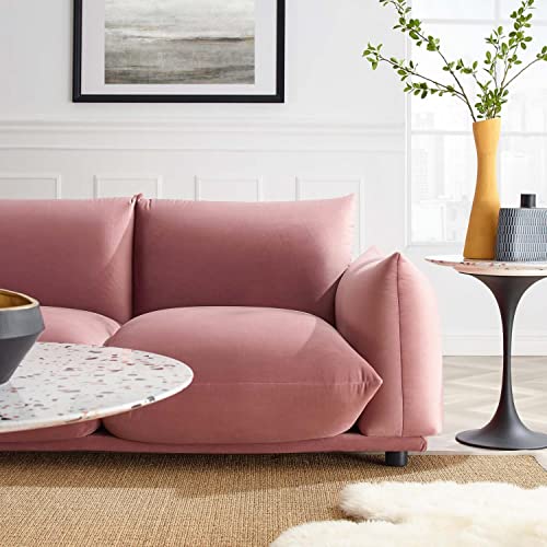 Modway Copious Performance Velvet Sofa in Dusty Rose