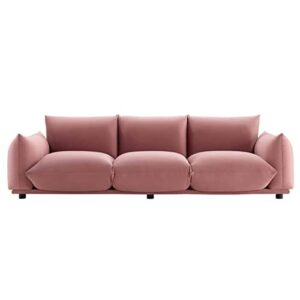 Modway Copious Performance Velvet Sofa in Dusty Rose