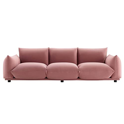 Modway Copious Performance Velvet Sofa in Dusty Rose