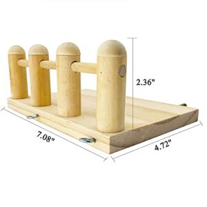 Bird Wooden Play Gyms Stands with Climbing Ladder and Acrylic Wood Swing for Green Cheeks, Lovebirds, Finches, Conures, Cockatiels, Parakeets, Bird Perches Cage Play Chewing Toys