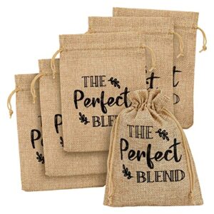 30 pack small burlap bags with drawstring for wedding favors, jewelry, the perfect blend gift bag for coffee (5x7 in)