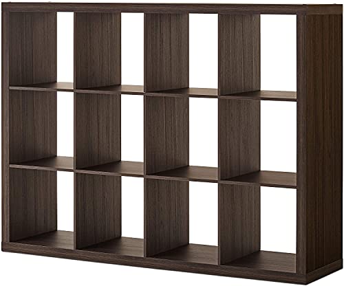 Better Homes and Gardens 12-Cube Organizer, Tobacco Oak