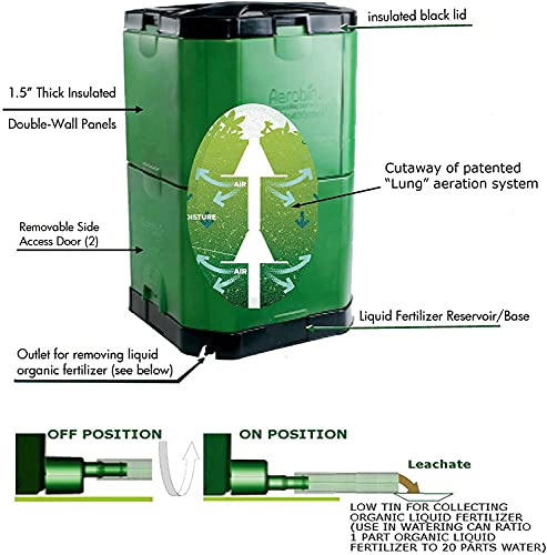 Exaco Aerobin 400 Insulated Compost bin, 113 Gallon, Green