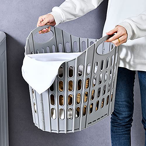 Collapsible Laundry Hamper, Large Clothes Hampers for Laundry,Fold Flat Easy Breathable Store Clothes High Capacity Laundry Basket Hamper, PP Plastic Storage Laundry Basket with Dual Handles,Toys Organizers and Storage Laundry Bin，laundry classifier，Pla