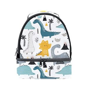 orezi lunch box bag for kids,childish cute dinosaur lunch tote children¡¯s lunch box with front pocket and detachable adjustable shoulder strap