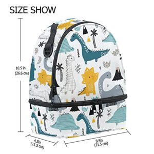 OREZI Lunch Box Bag for Kids,Childish Cute Dinosaur Lunch Tote Children¡¯s Lunch Box with Front Pocket and Detachable Adjustable Shoulder Strap