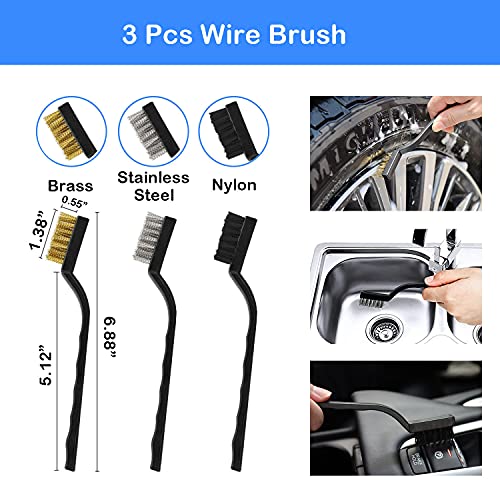 20Pcs Car Detailing Brush Set, Car Wheel Tire Brush Set, Car Detailing Kit with 17" Rim Wheel Brush, Tire Brush, Car Cleaning Kit for Cleaning Wheels, Interior, Exterior, Dashboard, Leather, Air Vent