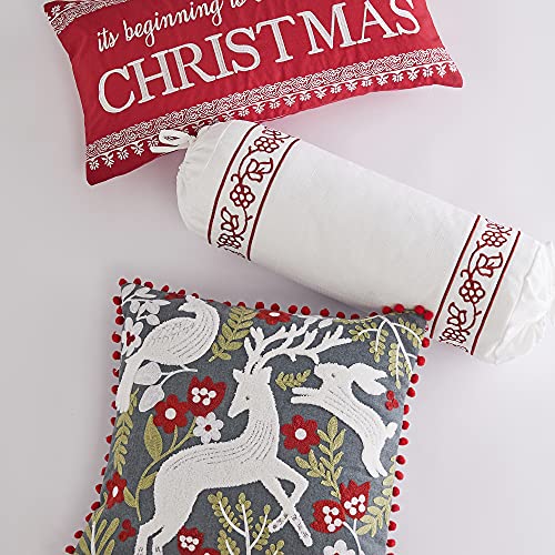 Levtex Home Oscar & Grace Bretton Woods Decorative Pillow (12x24in.) - Christmas - Red, and White