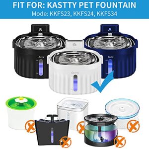 Replacement Filters for 67oz/2L Battery Operated Cat Water Fountain KKFS23/KKFS24, Made of Activated Carbon and PP Cotton, 6 Pack Human Food Grade Water Fountain Filters