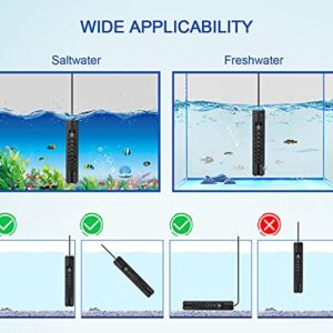 JamgoZoo Aquarium Heater with Thermostat: 100W/200W/300W/500W Fish Tank Heater, 200W Submersible Fresh & Saltwater Heater for Fish Tank with External Temperature Smart LED Display Controller