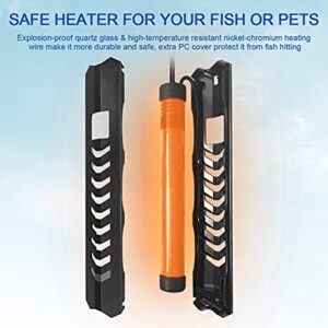 JamgoZoo Aquarium Heater with Thermostat: 100W/200W/300W/500W Fish Tank Heater, 200W Submersible Fresh & Saltwater Heater for Fish Tank with External Temperature Smart LED Display Controller