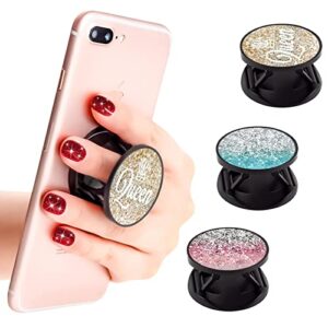 dabubu new version phone holder pink gold blue glitter 3 pack expanding grip stand finger holder for smartphone and tablets