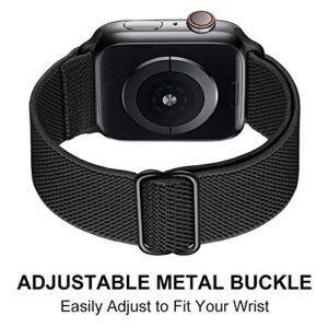 ShuYo Compatible with Apple Watch Bands 38mm 40mm 41mm 42mm 44mm 45mm,Adjustable Soft Solo Loop with Buckle Woven Elastic Sport Bands for iWatch Series SE/8/7/6/5/4/3/2/1(38 40 41MM)