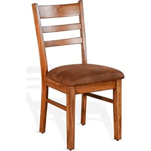 sunny designs sedona 37" ladderback chair with cushion seat in rustic oak