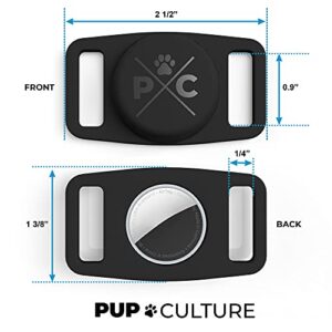 Pup Culture Airtag Dog Collar Holder, Protective Airtag Case for Dog Collar, Airtag Loop for GPS Dog Tracker, Dog Trackers for Apple iPhone, Airtag Pet, Dog Airtag Holder