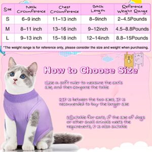 3 Pieces Cat Recovery Suit Kitten Recovery Suit E-Collar Alternative for Cats and Dogs Abdominal Skin Anti Licking Pajama Suit (Medium, Solid Pattern)