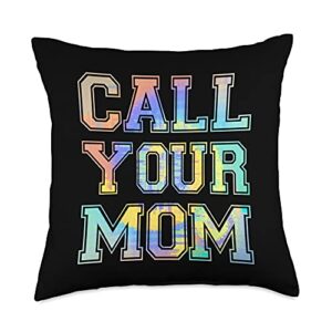 unique graduation 2021 2022 gifts call your mom cushion bedding dorm sofa graduation tie-dye throw pillow, 18x18, multicolor