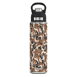 tervis triple walled spotted jaguar insulated tumbler cup keeps drinks cold & hot, 24oz wide mouth bottle, stainless steel