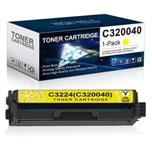 less compatible c320040 toner cartridge replacement for lexmark c3224 c3224dw c3326dw mc3224dwe mc3224adwe mc3326adwe printer ink cartridge (1 pack, yellow)